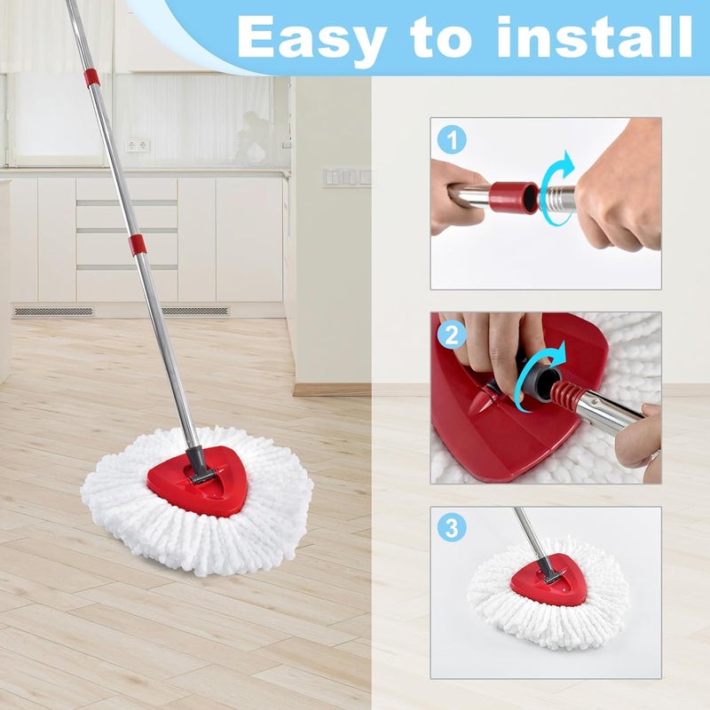 Hezane Mop Handle for Ocedar,Spin Mop Replacement Handle Compatible with O Cedar, American Threaded Joint Mop Handle 4-Section 30-to-58 inch Mop Replacement Stick - Image 5